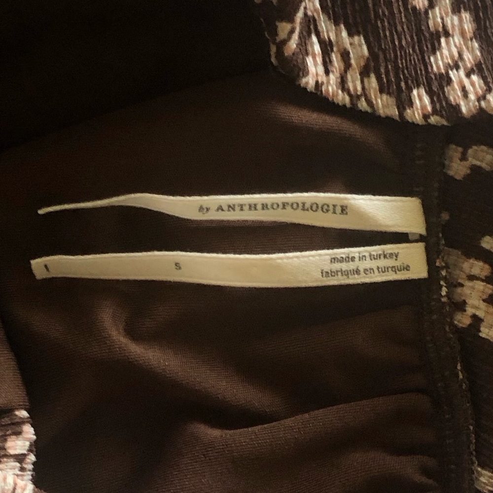 Anthropologie Brown and Cream Midi Skirt - Picture 6 of 8
